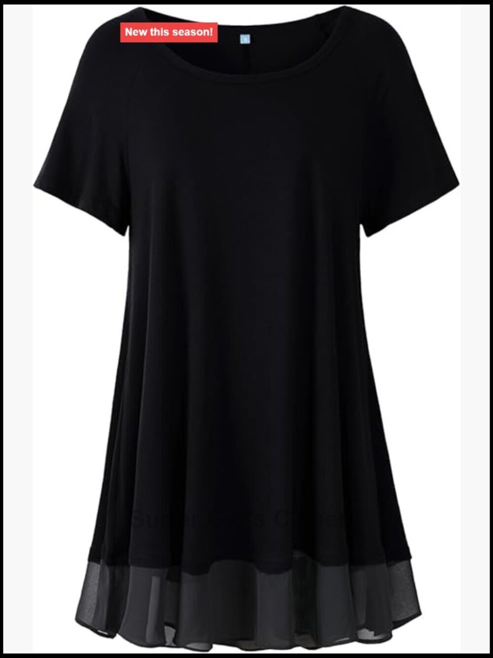 Plus Size Tunic Top Short Sleeve Flowy Chiffon Blouse